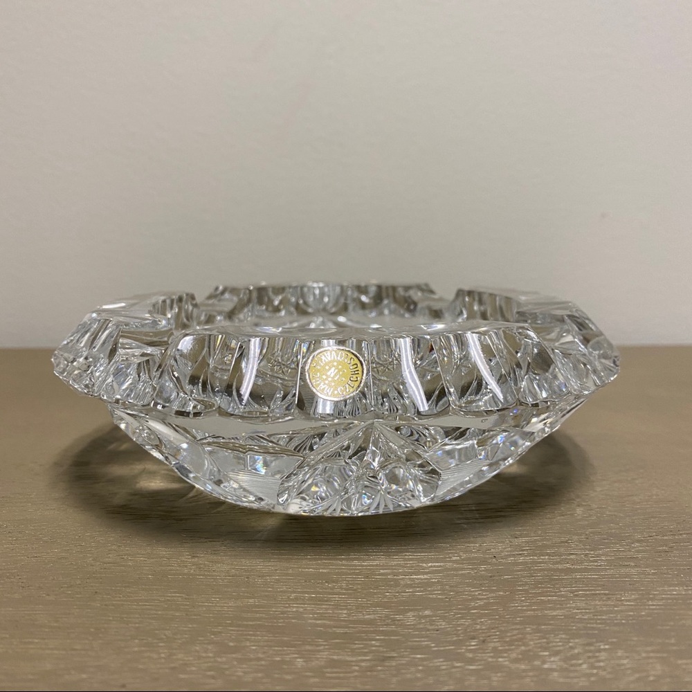 Vintage Lead Crystal Bohemian Czech Ashtray - Picture 2 of 13